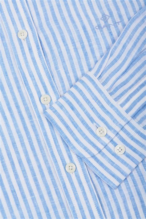 Ko E A Gant Linen Chambray Stripe Shirt Pacific Blue Gant Sk