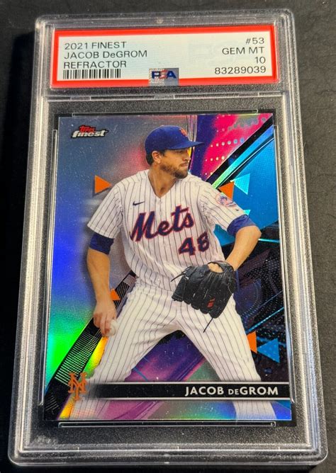 Jacob Degrom Topps Finest Refractor Psa Mets Pop Ebay