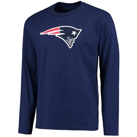 Mens New England Patriots Nfl Pro Line Navy Primary Logo Long Sleeve T Shirt