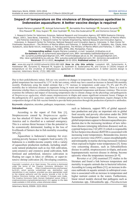 Pdf Impact Of Temperature On The Virulence Of Streptococcus