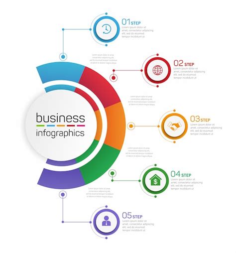 Infografik Designvorlage Mit 5 Optionen Oder Schritten Premium Vektor