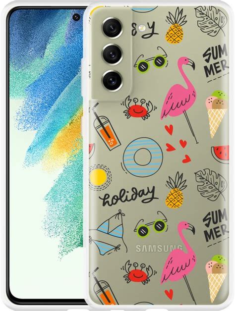 Samsung Galaxy S21 FE Hoesje Summer Flamingo Designed By Cazy Bol