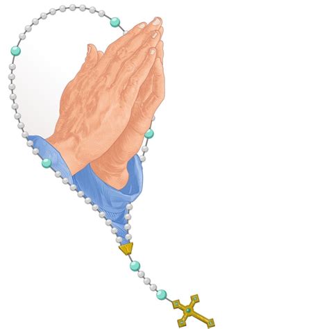 Praying Hands Holding Rosary Beads Vectors And Illustrations For Free