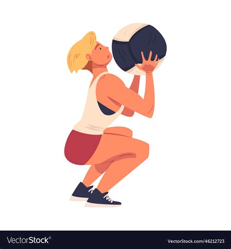 Crossfit Workout With Woman Squatting Royalty Free Vector