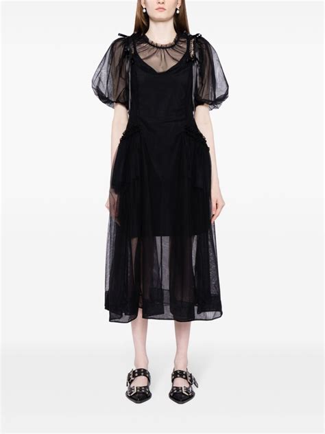 Simone Rocha Puff Sleeve Ruched Dress Farfetch