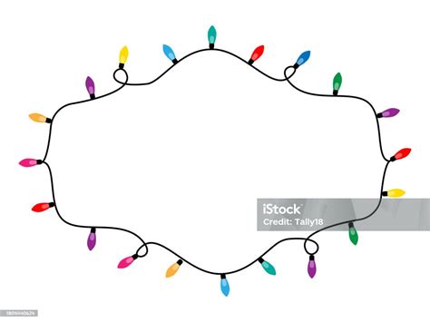 Christmas Lights Vector Frame Frame With Colorful Garland Christmas