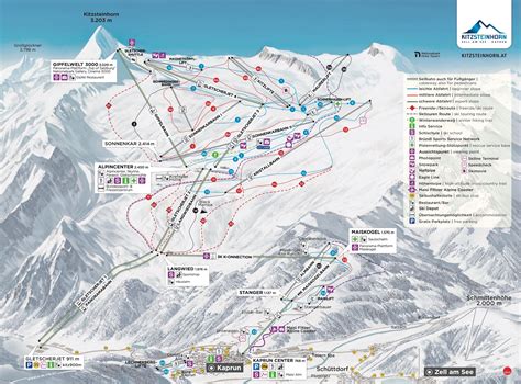 Pistekaart Schmittenhöhe Skigebied Met 77km Piste In Oostenrijk