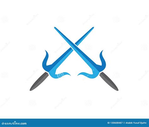 Swords Logo Template Vector Icon Illustration Stock Vector