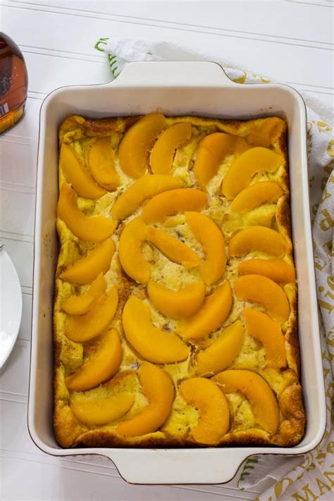 Overnight Peach French Toast Casserole Mindys Cooking Obsession