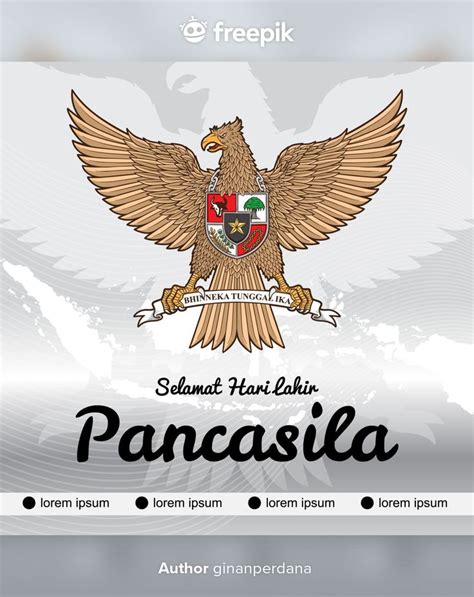 Premium Vector Pancasila Day Card With Eagle In Illustration