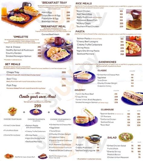 Cafe France At Sm Mall Of Asia Menù Manila Main Menu Sluurpy