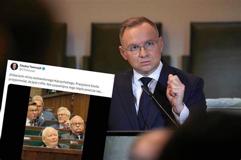 Orędzie Dudy Kamera uchwyciła reakcję Kaczyńskiego Prezydent