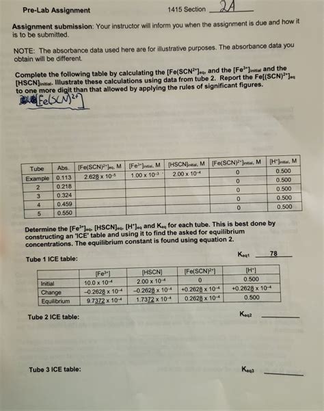 4-1 Experiment 4 CHEMICAL EQUILIBRIUM DISCUSSION | Chegg.com 