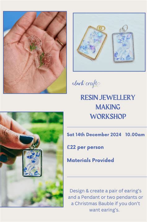 Resin Jewellery Making Workshop At Clark Craft Products Event Tickets