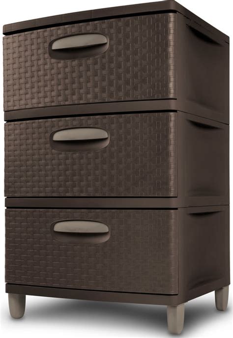 Sterilite Weave 3 Drawer Unit Espresso 20 X 19 X 32 Inch —