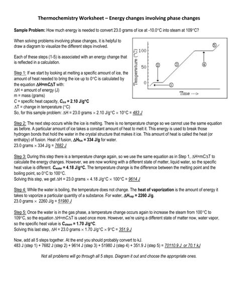 Heating Curve Worksheet Answer Key Herbalens