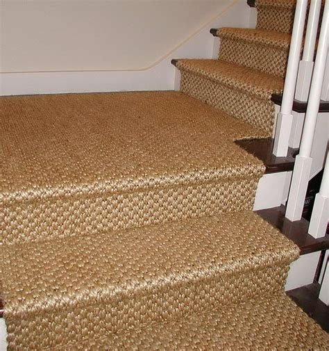 Seagrass B1 Fireproof Zero Synthetic Shaw Sisal Look Carpet On Stairs