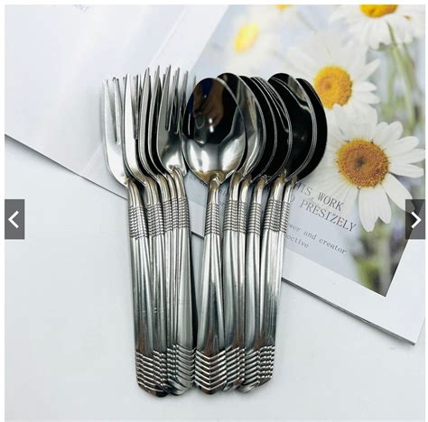 1 Dozen Stainless Steel Table Spoon And Fork For Daily Use Dinner Or