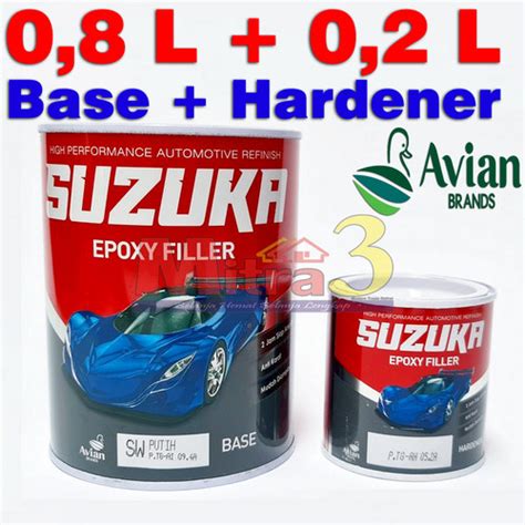 Jual Suzuka Epoxy Filler Cat Dasar Duco Komponen White Grey Black