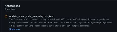 Deprecated Set Output Command Is In Use In Versions Yml Issue 606