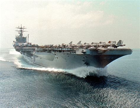 A Starboard Bow View Of The Nucelar Powered Aircraft Carrier Uss Carl Vinson Cvn 70 Underway