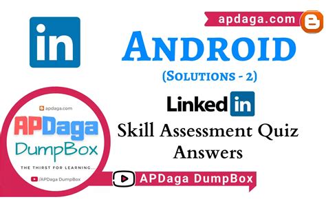 Linkedin Android Skill Assessment Quiz Solutions Apdaga Tech