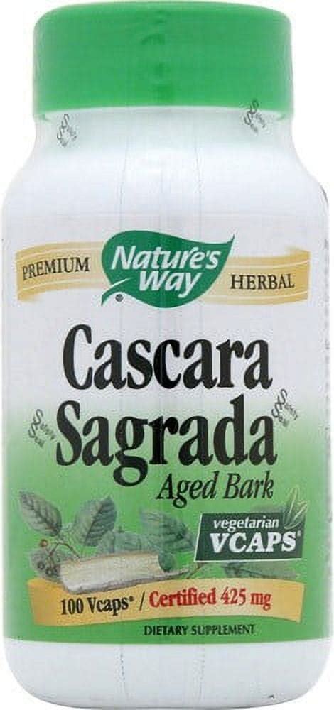 Nature S Way Cascara Sagrada 425mg Bedtime Capsules 100 Count