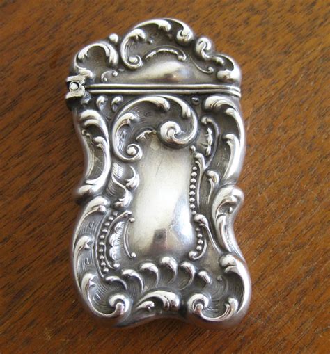 Antique Sterling Silver Victorian Repousse Vesta Match Safe Vtg Striker Antique Price Guide