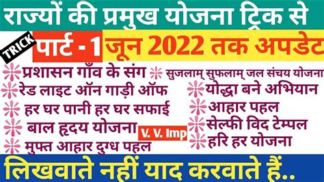 राज्यों की योजनाएँ 2022 All State Goverment Schemes Rajyon Ki