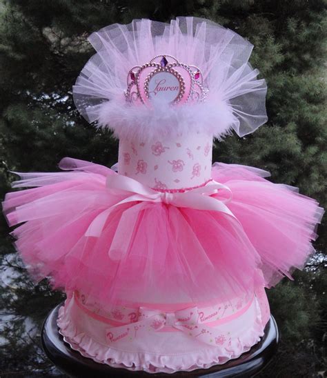 Princess Themed Diaper Cake With Tutu