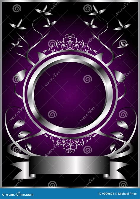 Abstract Silver And Purple Floral Vector Design Stock Images Image