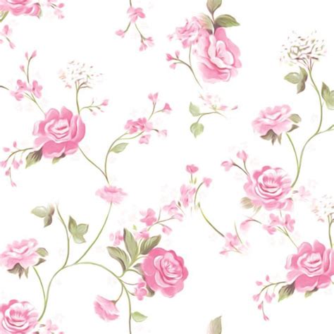 Papel De Parede Floral Rosas E Fundo Branco Adesivo Sala Em Promoção Na