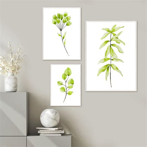 Watercolor Greenery Art Set Printable Download Tropical Pl Inspire