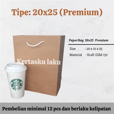 Jual Paper Bag 20x25 Coklat GSM 150 Tas Kertas Coklat Polos P20 L10