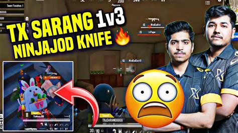 Tx Ninjajod Knife Godl 🤯 Sarang 1v3 🔥 Youtube