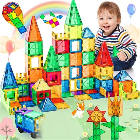 120pcs Magnet Tiles Magnetic 3d Building Blocks Set Educational