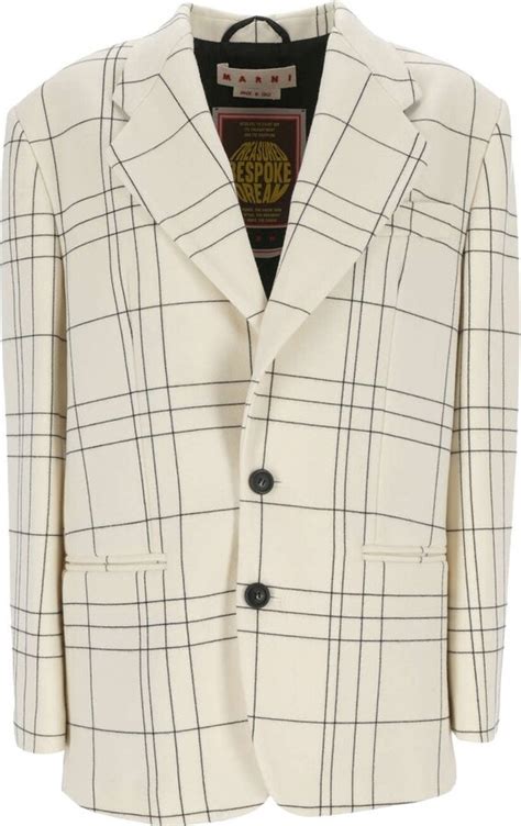 Marni Single Breasted Checked Blazer ShopStyle