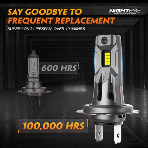 NIGHTEYE H7 LED Globes Headlight Fog Bulb 6500K White Super Bright High