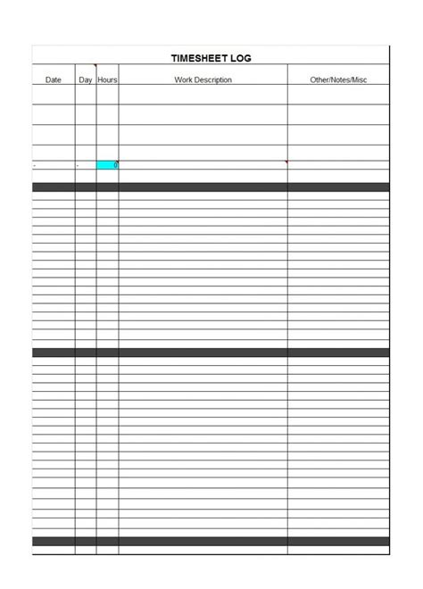 40 Free Timesheet Time Card Templates Template Lab Free Printable Community Service Log