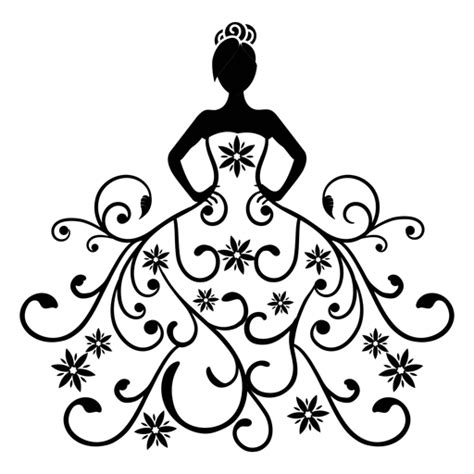 Quinceanera Dress Stroke Element Png And Svg Design For T Shirts