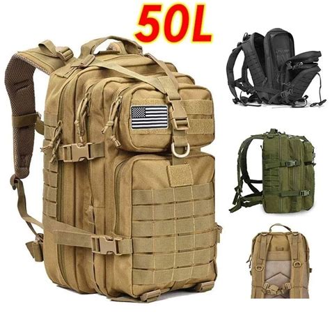 Paquetes De Mochilero 50L A Gran Capacidad Hombres Del Ejército Mochila