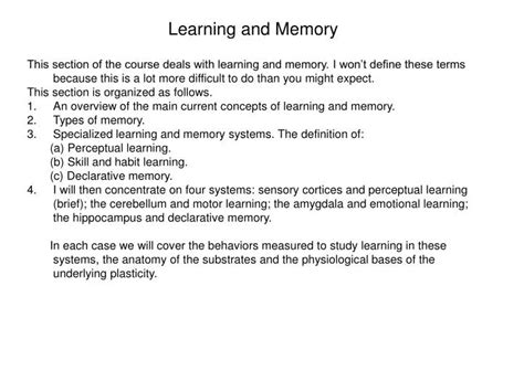 Ppt Learning And Memory Powerpoint Presentation Free Download Id