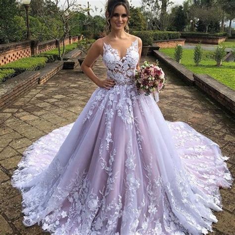 Us 350 00 New Arrival 2020 Garden Lavender Wedding Dresses Lace