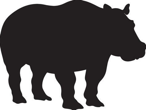 Hippo Silhouette Vector Illustration White Background 40524454 Vector ...