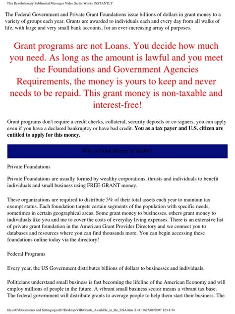 An Overview Of Grant Programs Offered By The Federal Government