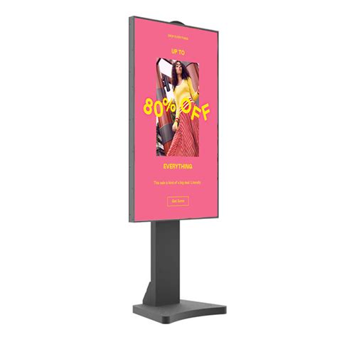 55 Inch Floor Standing High Brightness Media Player 4K Resolution