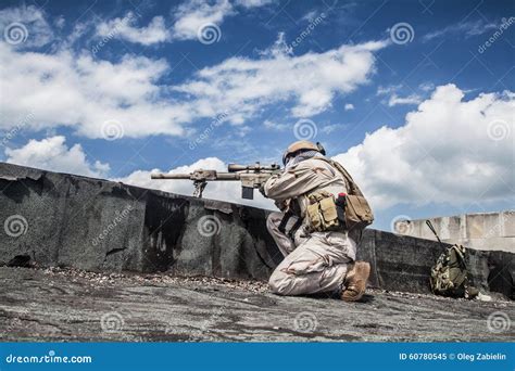 Navy Seal In Action Stock Image Image Of Special Reconnaissance 60780545