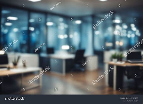 Night Beautiful Abstract Blurred Office Interior库存照片2467183217