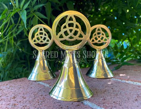 Triquetra Brass Altar Bell For Ritual Ceremony Energy Transmutation Cleansing Calling The