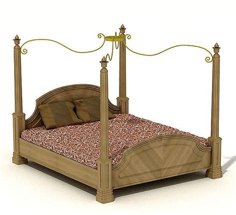 Rustic Canopy Bed 3d Model Cgtrader